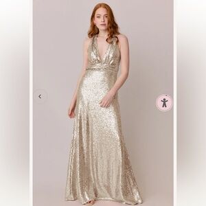 Revelry Dylan Sequin Dress in Champagne Gold